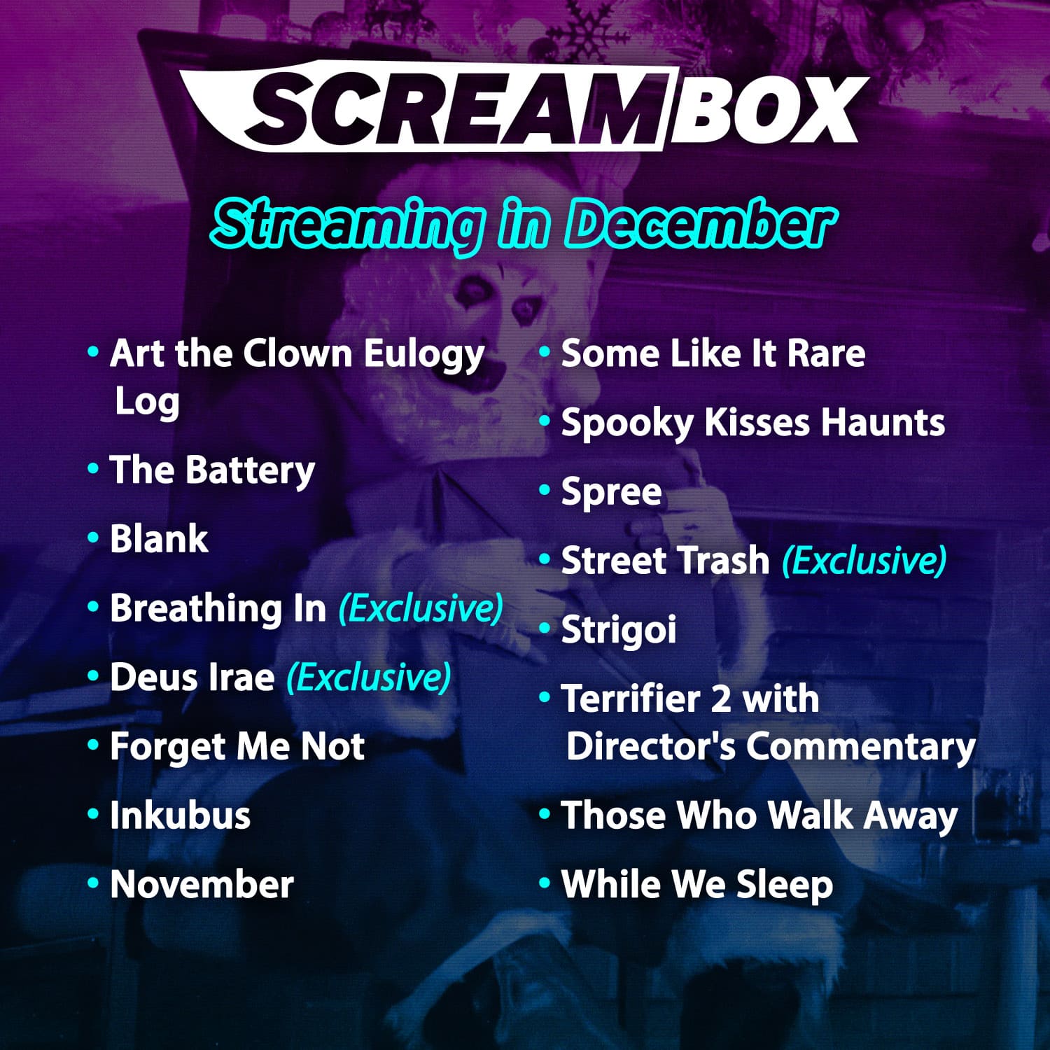 Screambox December 2024